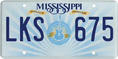 MS license plate LKS675