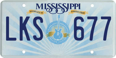 MS license plate LKS677