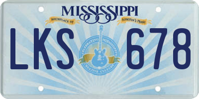 MS license plate LKS678