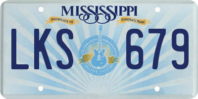 MS license plate LKS679