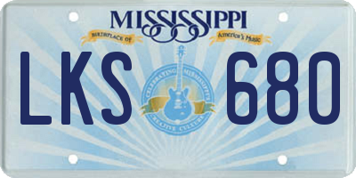 MS license plate LKS680