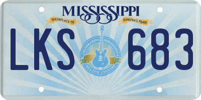 MS license plate LKS683