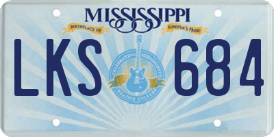 MS license plate LKS684
