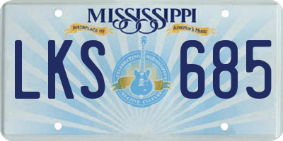 MS license plate LKS685