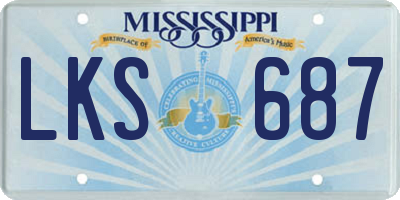 MS license plate LKS687