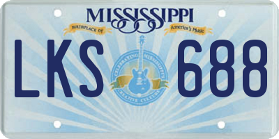 MS license plate LKS688