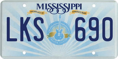 MS license plate LKS690