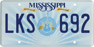 MS license plate LKS692