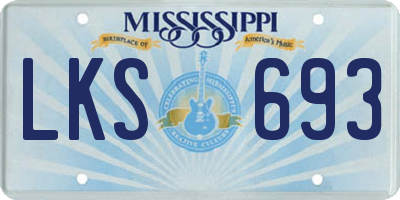 MS license plate LKS693