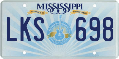 MS license plate LKS698