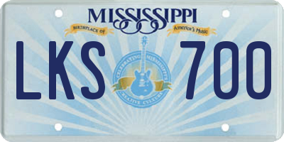 MS license plate LKS700
