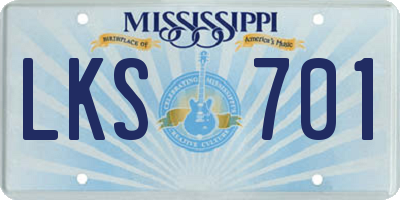 MS license plate LKS701