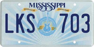 MS license plate LKS703