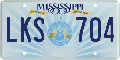 MS license plate LKS704