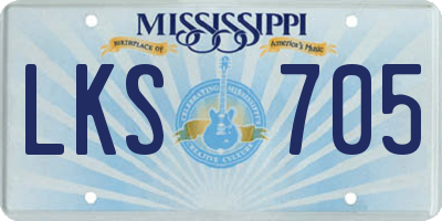 MS license plate LKS705