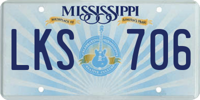 MS license plate LKS706