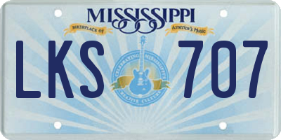 MS license plate LKS707