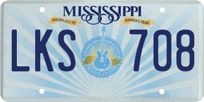 MS license plate LKS708