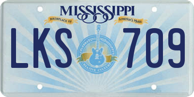 MS license plate LKS709
