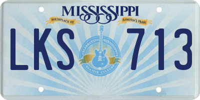 MS license plate LKS713