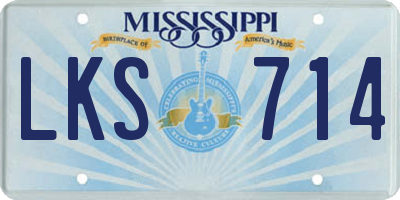 MS license plate LKS714