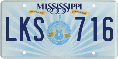 MS license plate LKS716