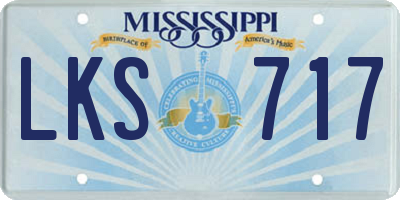 MS license plate LKS717