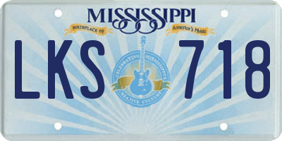 MS license plate LKS718