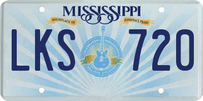 MS license plate LKS720