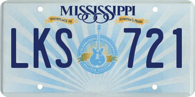 MS license plate LKS721