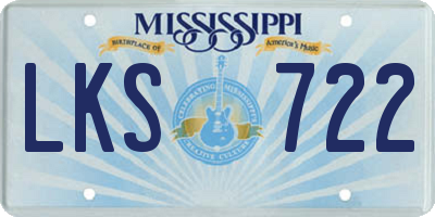 MS license plate LKS722
