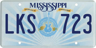 MS license plate LKS723