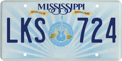 MS license plate LKS724