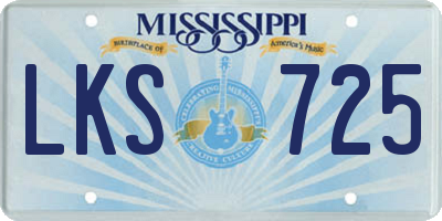 MS license plate LKS725
