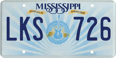 MS license plate LKS726