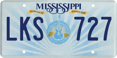 MS license plate LKS727