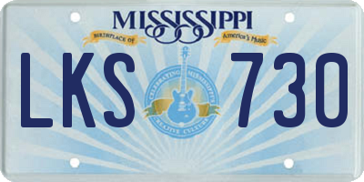 MS license plate LKS730