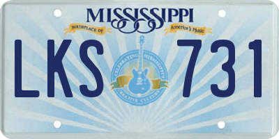MS license plate LKS731