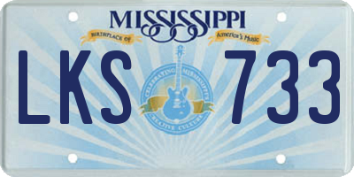 MS license plate LKS733