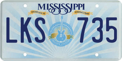 MS license plate LKS735