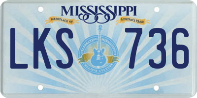 MS license plate LKS736