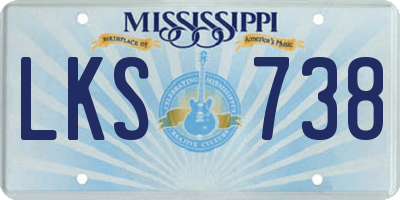 MS license plate LKS738