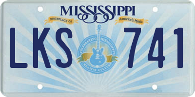 MS license plate LKS741
