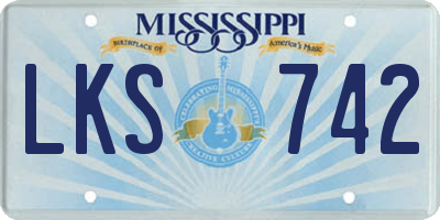 MS license plate LKS742