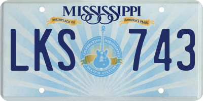 MS license plate LKS743