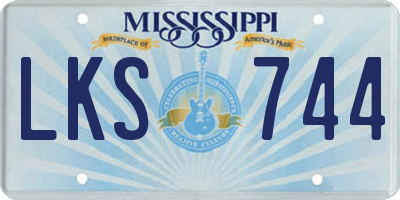 MS license plate LKS744