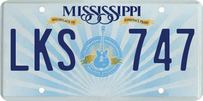 MS license plate LKS747