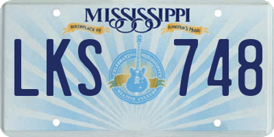 MS license plate LKS748