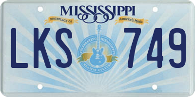 MS license plate LKS749