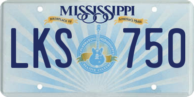 MS license plate LKS750